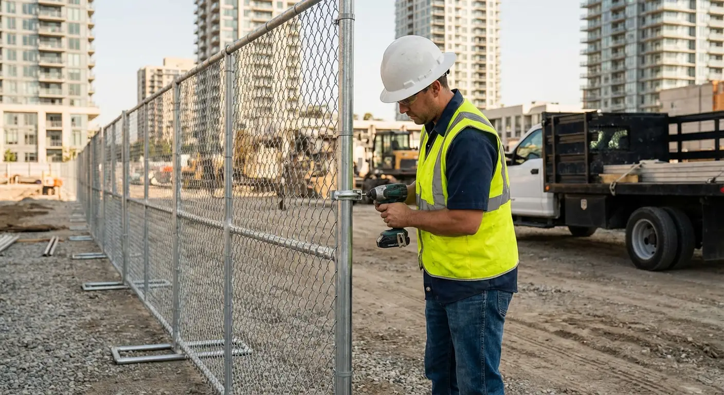 Downtown South San Francisco temporary fencing and site security
