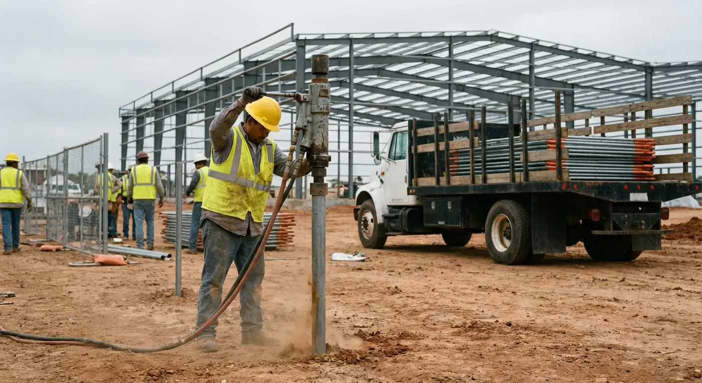 Industrial fencing installation site in South San Francisco, CA