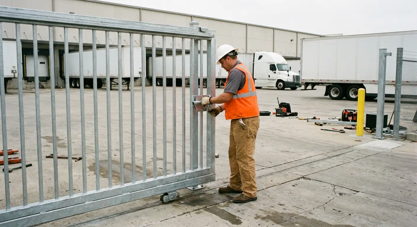 Heavy-duty temporary fencing installation in South San Francisco