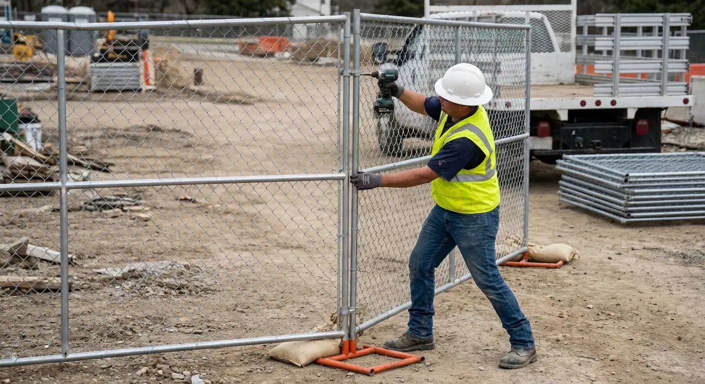 Modular fence reconfiguration system in action in South San Francisco, CA
