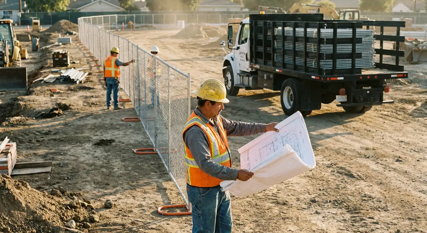 Post-driven fencing installation site in South San Francisco, CA
