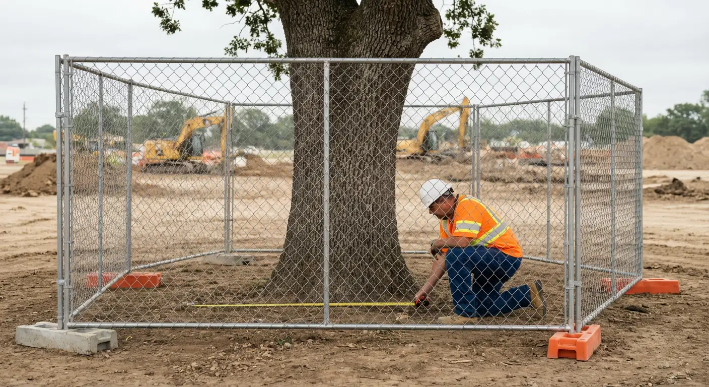 Tree protection zone fencing installation in South San Francisco, CA