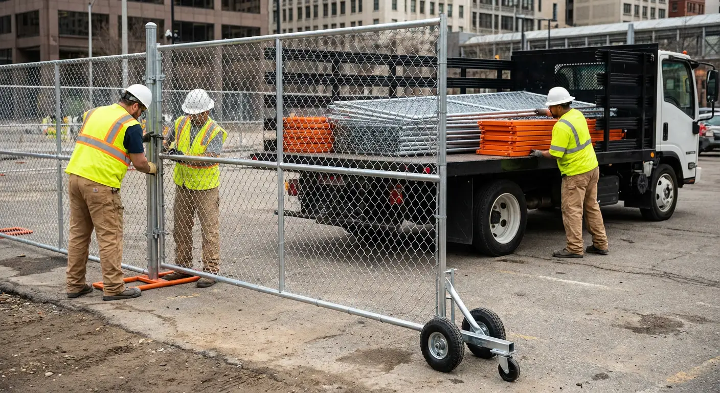 Temporary gate rental installation site in South San Francisco
