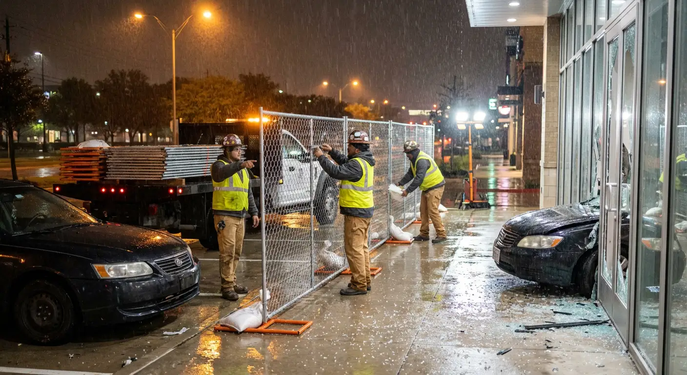 Emergency temporary fencing and dispatch logistics in South San Francisco, CA